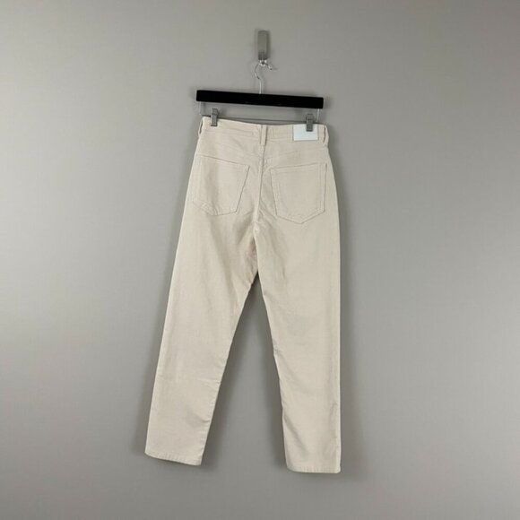 Everlane The Baby Cord Cheeky Straight Leg Pants in Cream Size 28 NWT - Picture 2 of 7